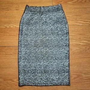 Windsor Skirts Windsor Silver Foil Pencil Skirt Womens Size